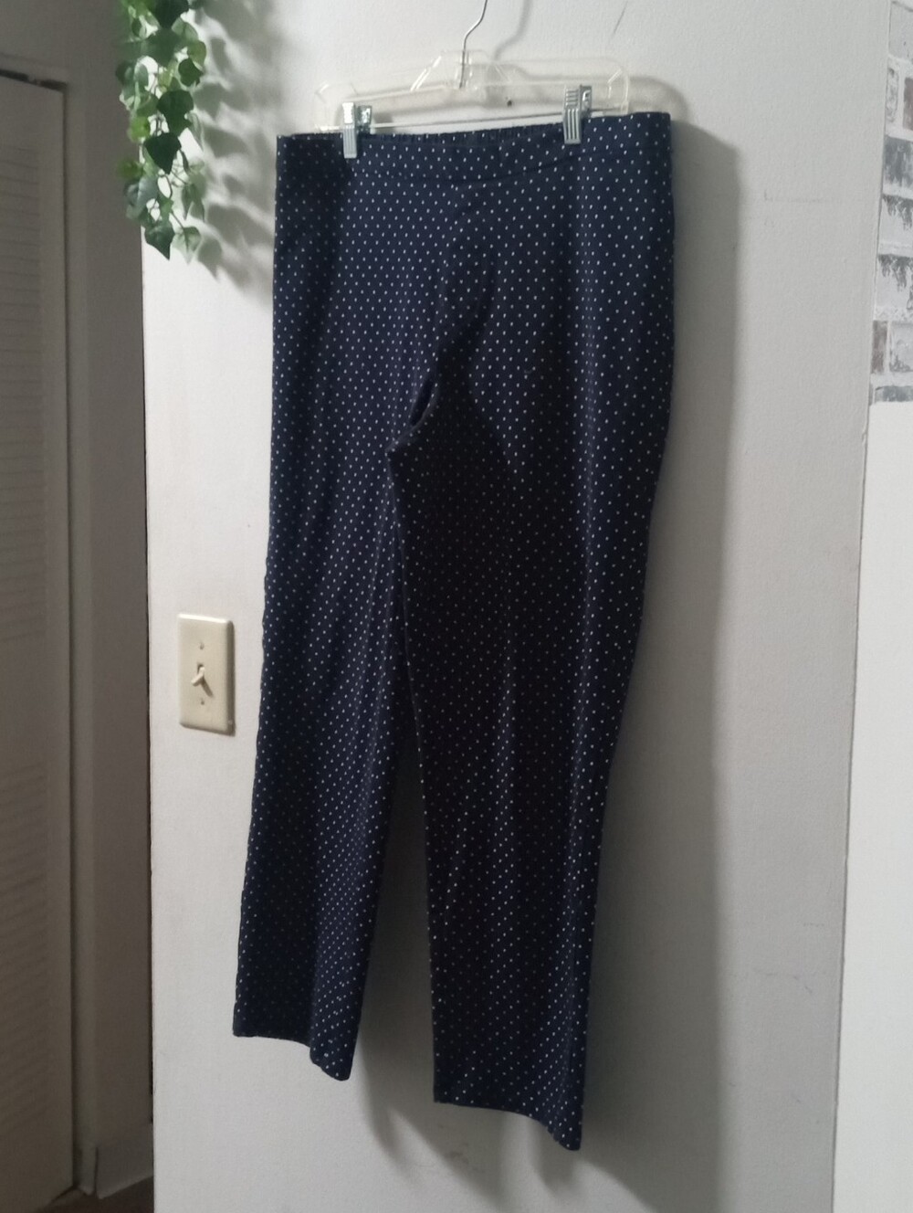 Isaac Mizrahi Stretch Polka Dot Women's Pants - Navy